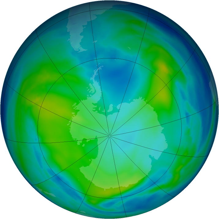 Antarctic ozone map for 24 May 2006